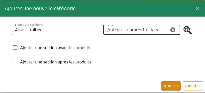 Ajout d'une nouvelle catégorie
