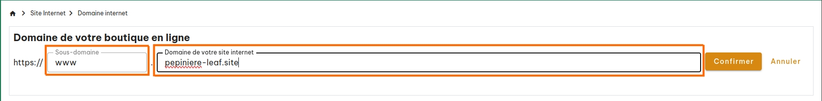 Configuration de votre nom de domaine