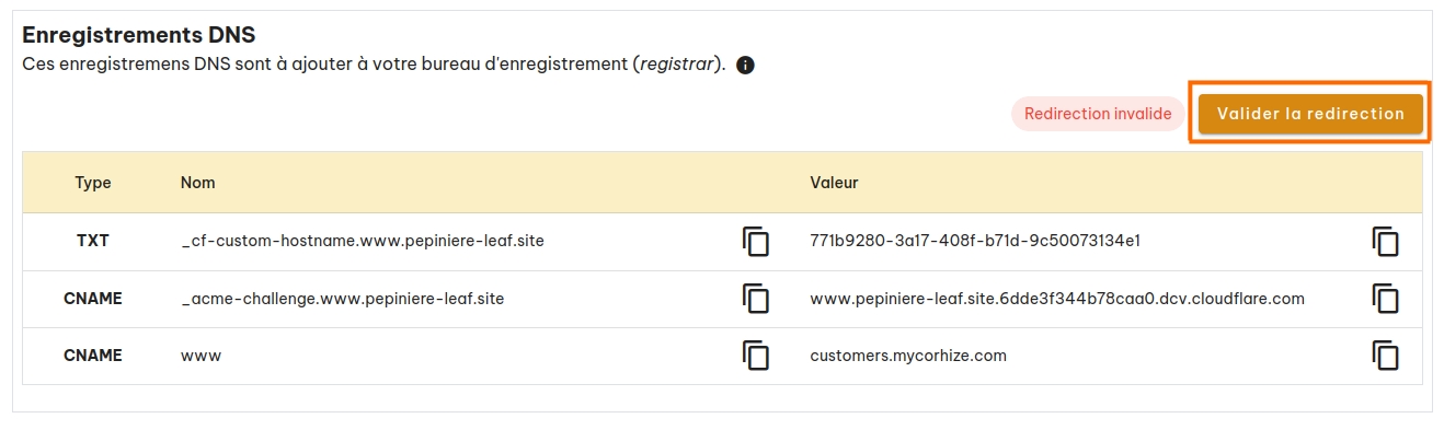 Configuration de votre nom de domaine