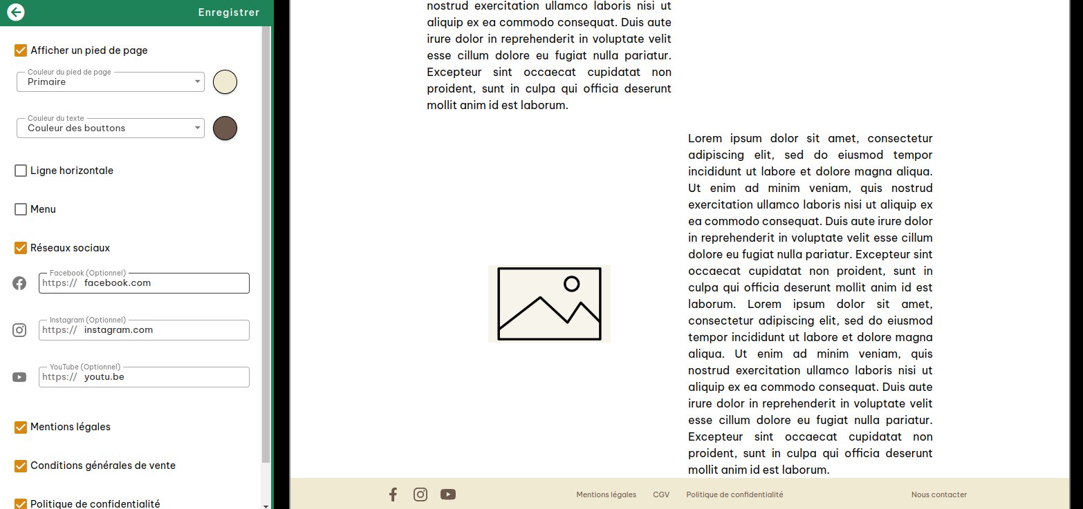 Configuration du pied de page