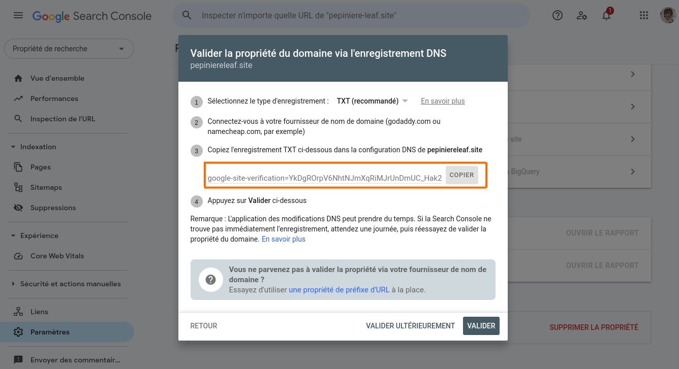 Indexation de votre site sur Google search console