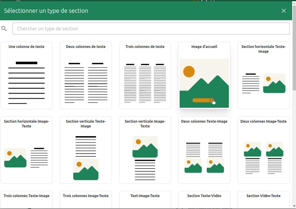 Configuration de la page d'accueil