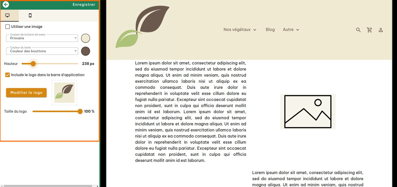 Configuration du menu
