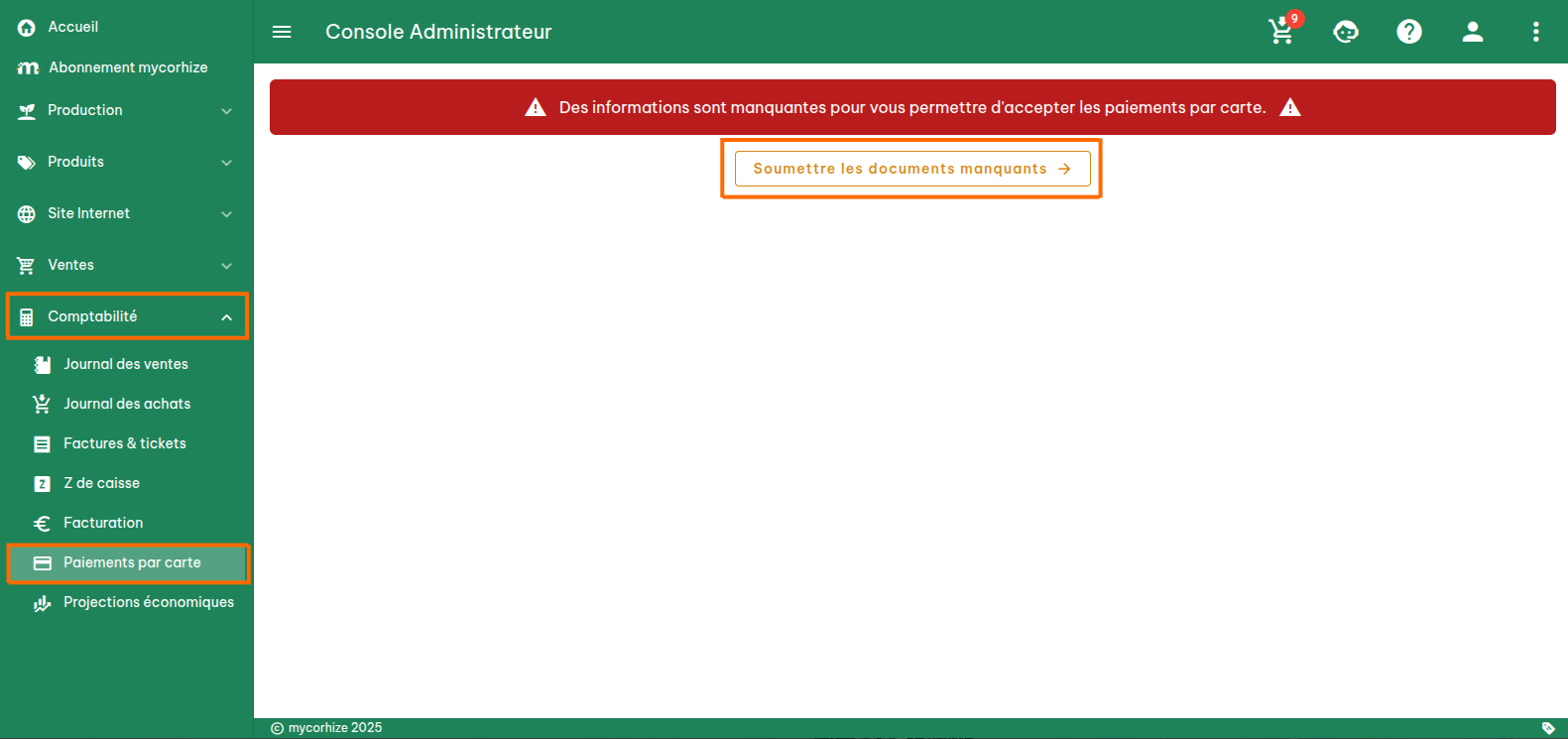 Configuration des moyens de paiement
