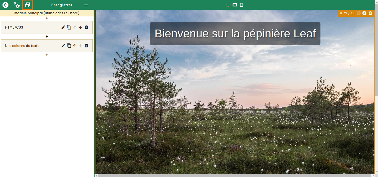 Configuration de la fenêtre Pop-up