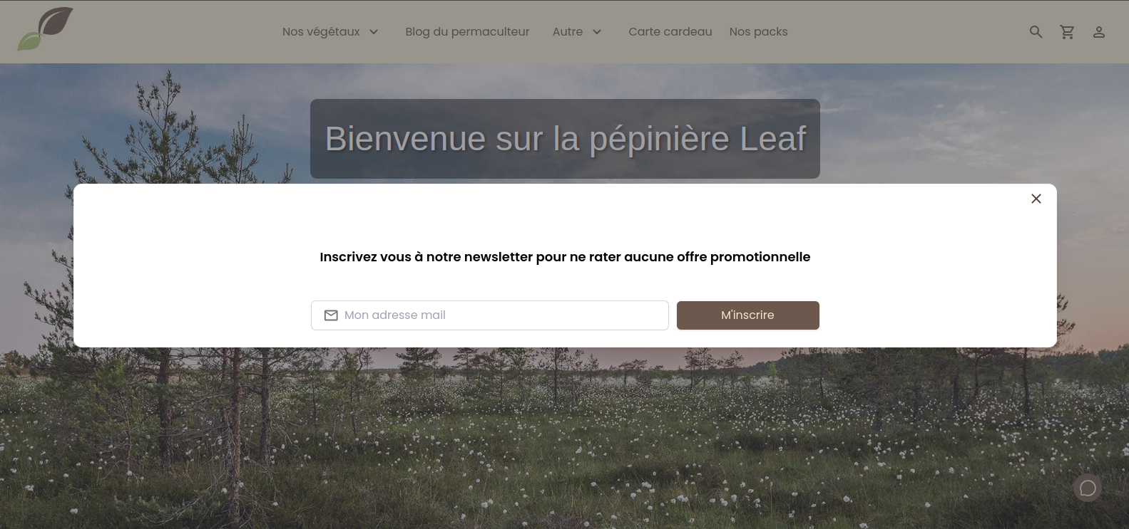 Configuration de la fenêtre Pop-up