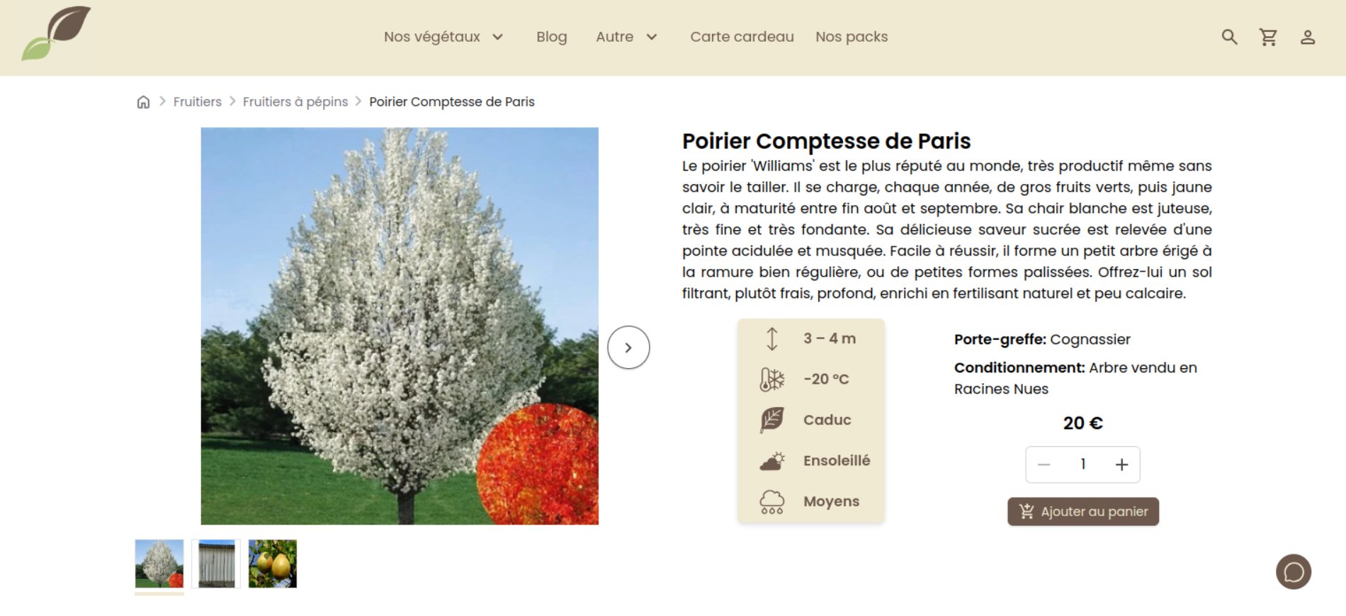 Configuration de la page produit