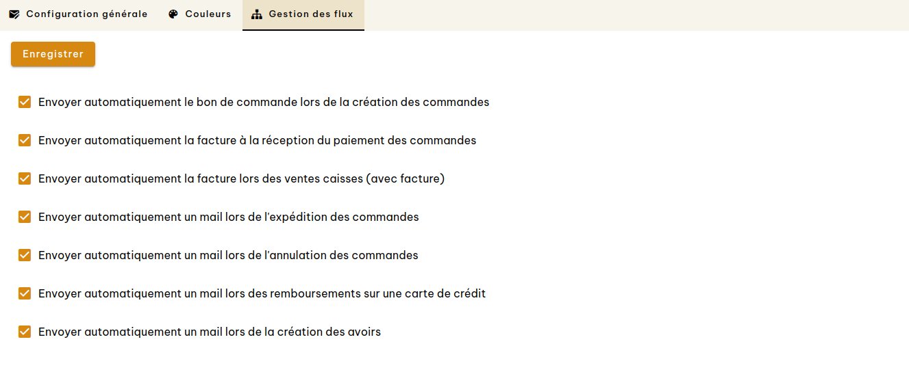 Configuration des flux de mails