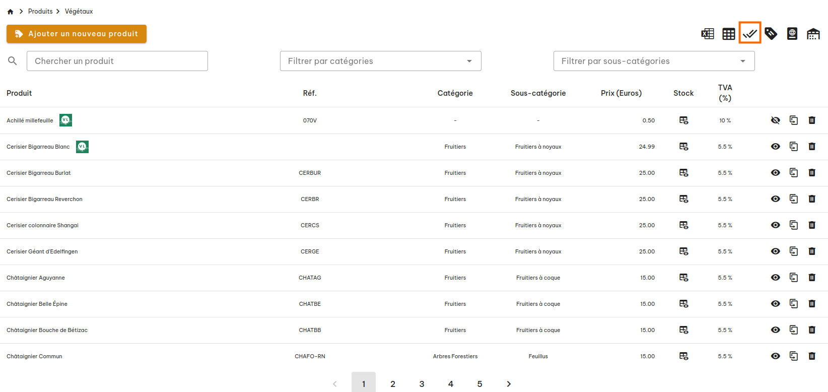 Gestion des produits végétaux