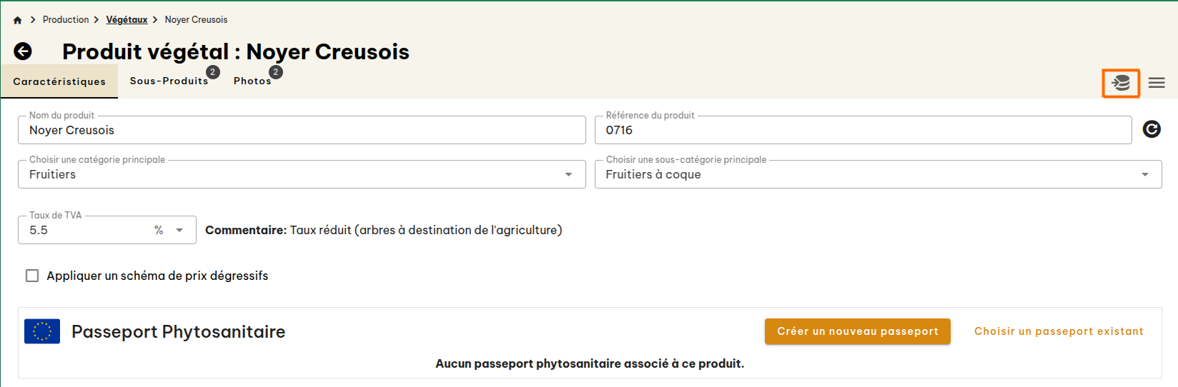 Gestion des produits végétaux