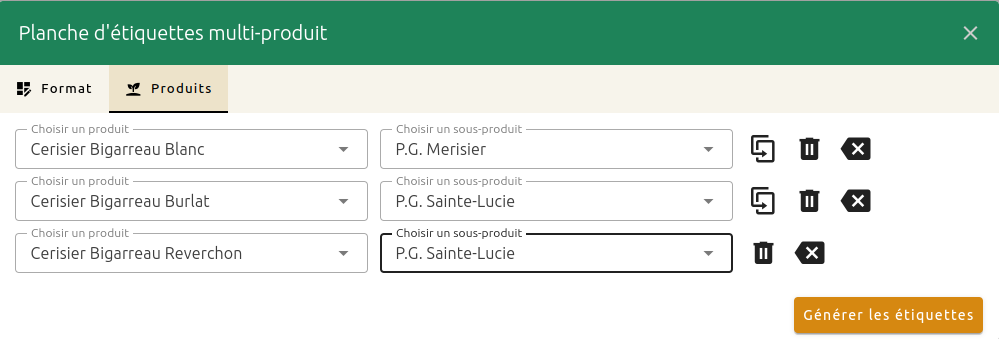 Gestion des produits végétaux