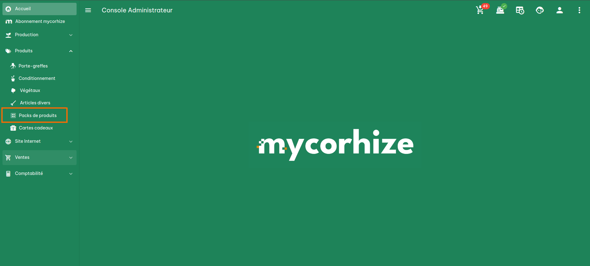 Configuration des packs de produits