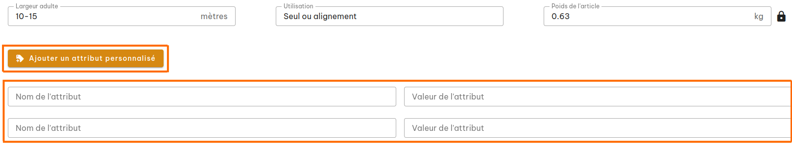 Configuration produits végétaux
