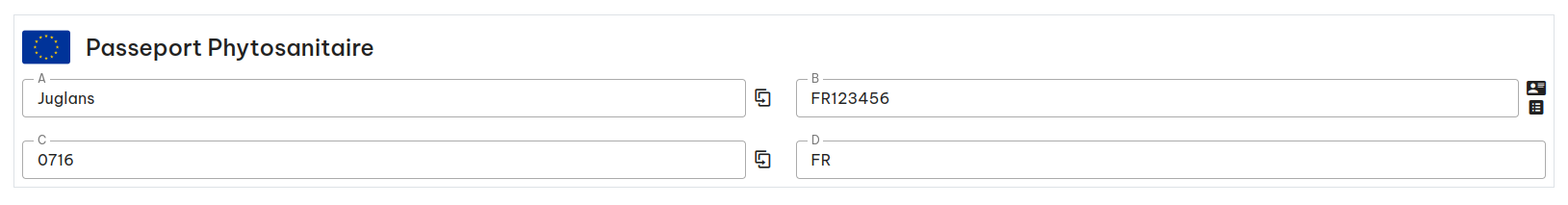 Configuration produits végétaux