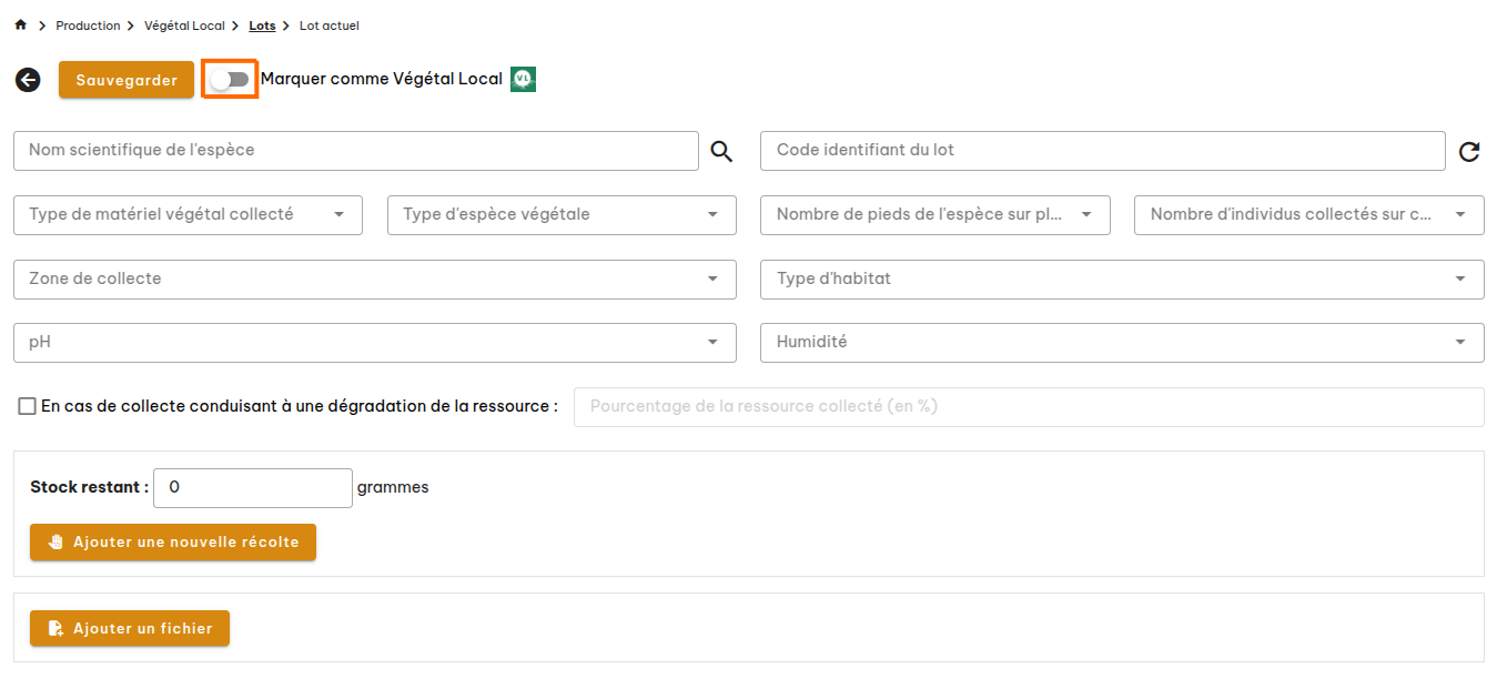 Lots Végétal Local