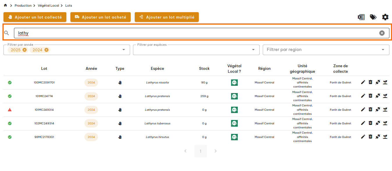 Lots Végétal Local