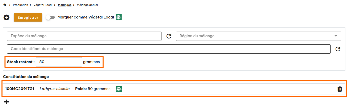 Mélange Végétal Local