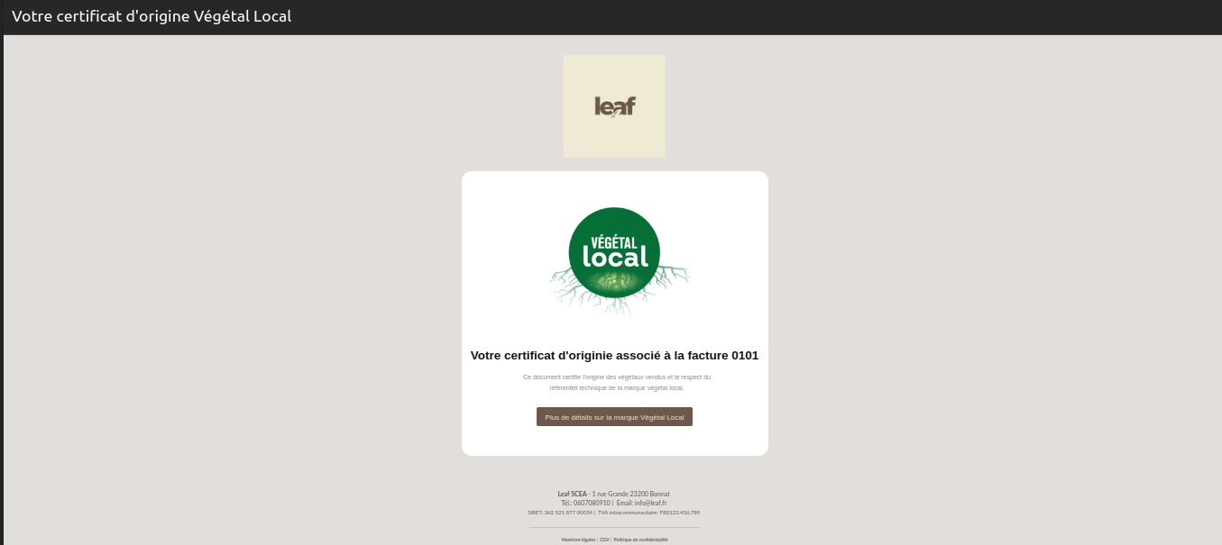 Vendre des produits végétal local