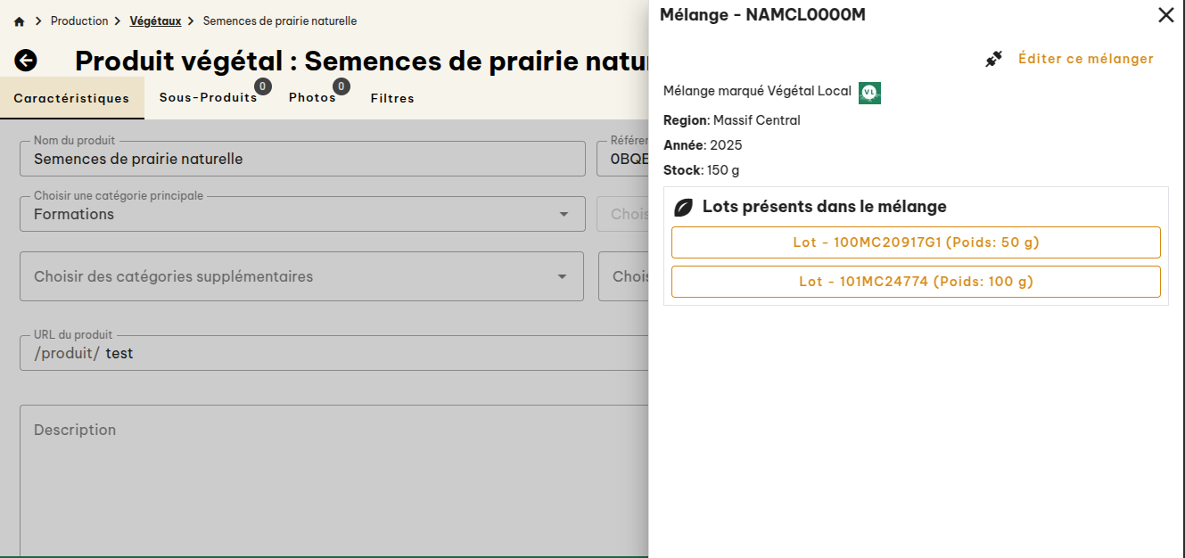 Vendre des produits végétal local