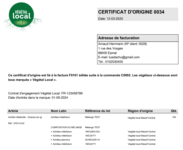 Vendre des produits végétal local