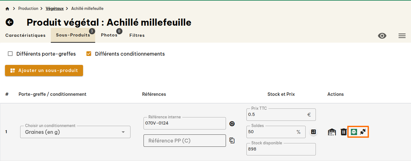 Vendre des semences végétal local