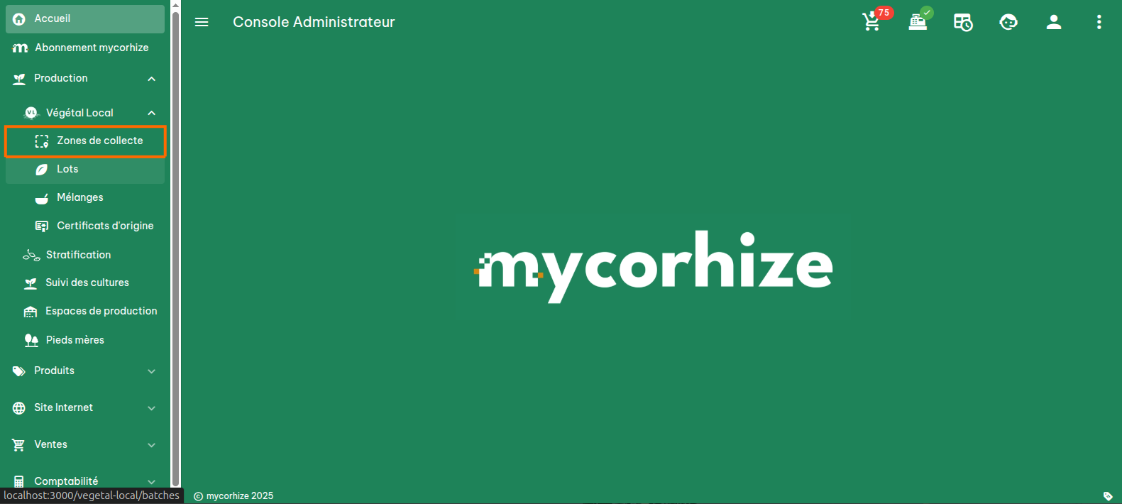 Zones de collecte Végétal Local