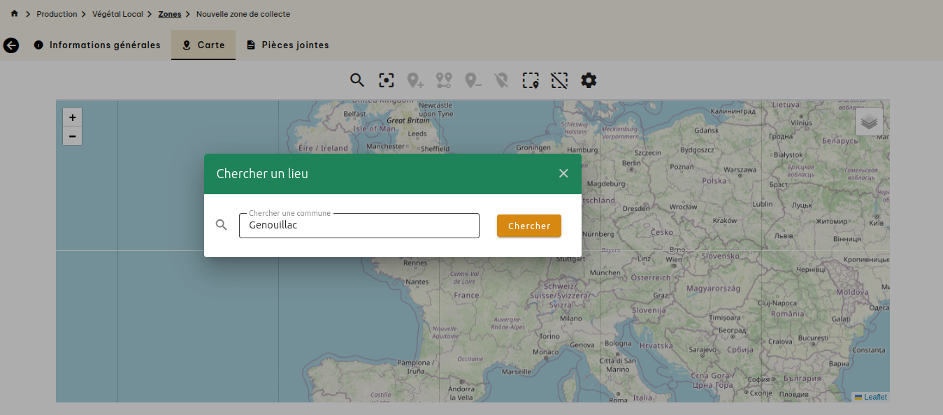 Zones de collecte Végétal Local